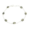 Dalmatian Jasper Sterling Silver Oval Link Bracelet