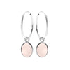Rose Quartz Sterling Silver Hoop Earrings