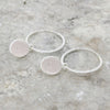 Rose Quartz Sterling Silver Hoop Earrings