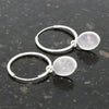 Rose Quartz Sterling Silver Hoop Earrings