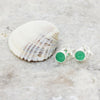 Green Agate Sterling Silver Stud Earrings