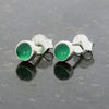 Green Agate Sterling Silver Stud Earrings