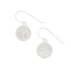 Mother of Pearl Round Tree of Life Drop Earrings