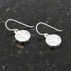 Mother of Pearl Round Tree of Life Drop Earrings