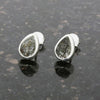 Tourmalated Quartz Sterling Silver Teardrop Stud Earrings