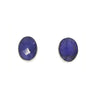 Sapphire Quartz Sterling Silver Oval Stud Earrings
