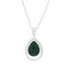 Malachite Sterling Silver Teardrop Pendant & Chain