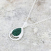 Malachite Sterling Silver Teardrop Pendant & Chain