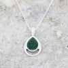 Malachite Sterling Silver Teardrop Pendant & Chain