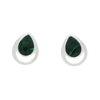 Malachite Sterling Silver Teardrop Stud Earrings