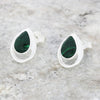 Malachite Sterling Silver Teardrop Stud Earrings