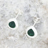 Malachite Sterling Silver Teardrop Stud Earrings