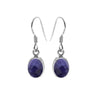 Sapphire Quartz Sterling Silver Oval Drop Earrings