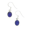 Sapphire Quartz Sterling Silver Oval Drop Earrings