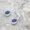 Sapphire Quartz Sterling Silver Oval Drop Earrings