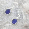 Sapphire Quartz Sterling Silver Oval Drop Earrings