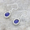 Sapphire Quartz Sterling Silver Oval Drop Earrings