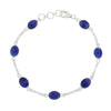 Sapphire Quartz Sterling Silver Oval Link Bracelet