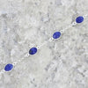 Sapphire Quartz Sterling Silver Oval Link Bracelet