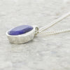 Sapphire Quartz Sterling Silver Oval Pendant & Chain