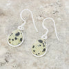 Dalmatian Jasper Sterling Silver Pear Shape Drop Earrings