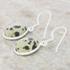 Dalmatian Jasper Sterling Silver Pear Shape Drop Earrings