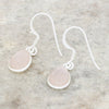 Rose Quartz Sterling Silver Pear Shape Drop Earrings