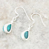 Turquoise Sterling Silver Pear Shape Drop Earrings