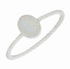 Sterling Silver Opalique Twist Band Ladies Ring
