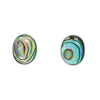 Sterling Silver Paua Shell Oval Shape Stud Ladies Earrings