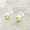 Peridot Sterling Silver Round Stud Earrings