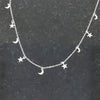 Sterling Silver Faith Crescent Moon and Star Charm Necklace