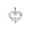 Rainbow Moonstone Tree of Life Heart Pendant & Chain