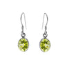 Samira Peridot Sterling Silver Oval Shape Drop Earrings