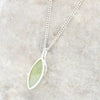 Viola Prehnite Sterling Silver Marquise Pendant & Chain