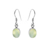 Samira Prehnite Sterling Silver Oval Shape Drop Earrings