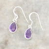 Bridget Amethyst Sterling Silver Pear Shape Drop Earrings