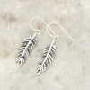 Marcasite Sterling Silver Lottie Feather Drop Earrings