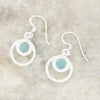 Amy Blue Chalcedony Sterling Silver Round Drop Earrings