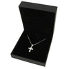 Sterling Silver Ladies CZ Cross Pendant & Chain