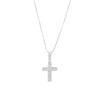 Sterling Silver Ladies CZ Cross Pendant & Chain