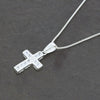 Sterling Silver Ladies CZ Cross Pendant & Chain