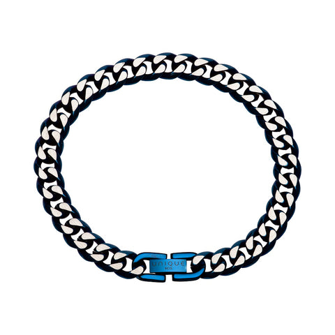 Unique & Co Blue Stainless Steel Mens Bracelet LAB-158