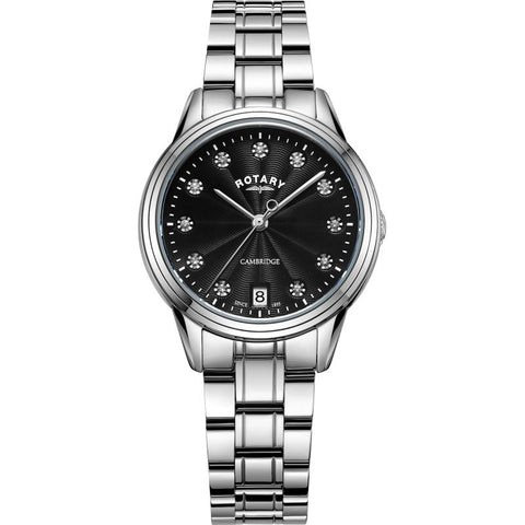 Rotary Cambridge Black Dial Ladies Watch LB05258/13