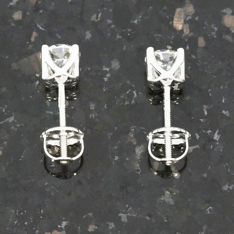 9ct White Gold 1.00cts Lab Grown Diamonds Solitaire Stud Earrings