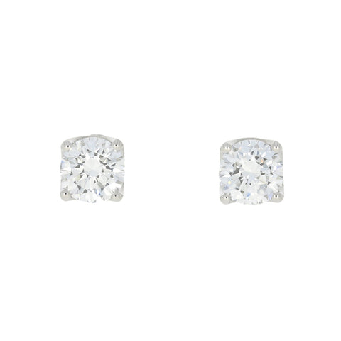 9ct White Gold 2.00cts Lab Grown Diamonds Solitaire Stud Earrings