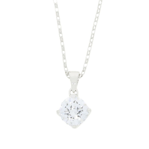 9ct White Gold 1.00cts Lab Grown Diamond Pendant and Chain