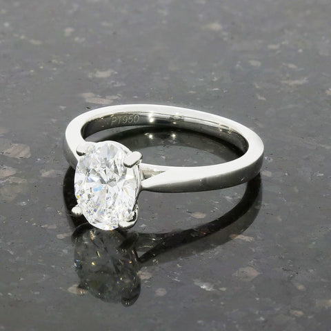 Platinum 1.50cts Lab Grown Diamond Solitaire Ring