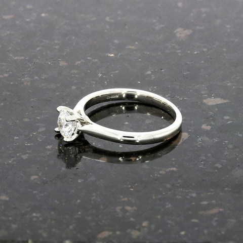 Platinum 0.63ct Brilliant Cut Lab Grown Diamond Solitaire Ring D VS2 | H&H