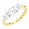 9ct Gold 1.35ct Brilliant Cut Lab Grown Diamond Three Stone Ring F/G VS 2